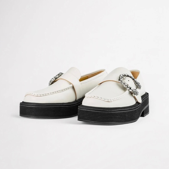 BNWT✨ TONY BIANCO Chunky Loafers in Off White 90s BNIB - Picture 4 of 8